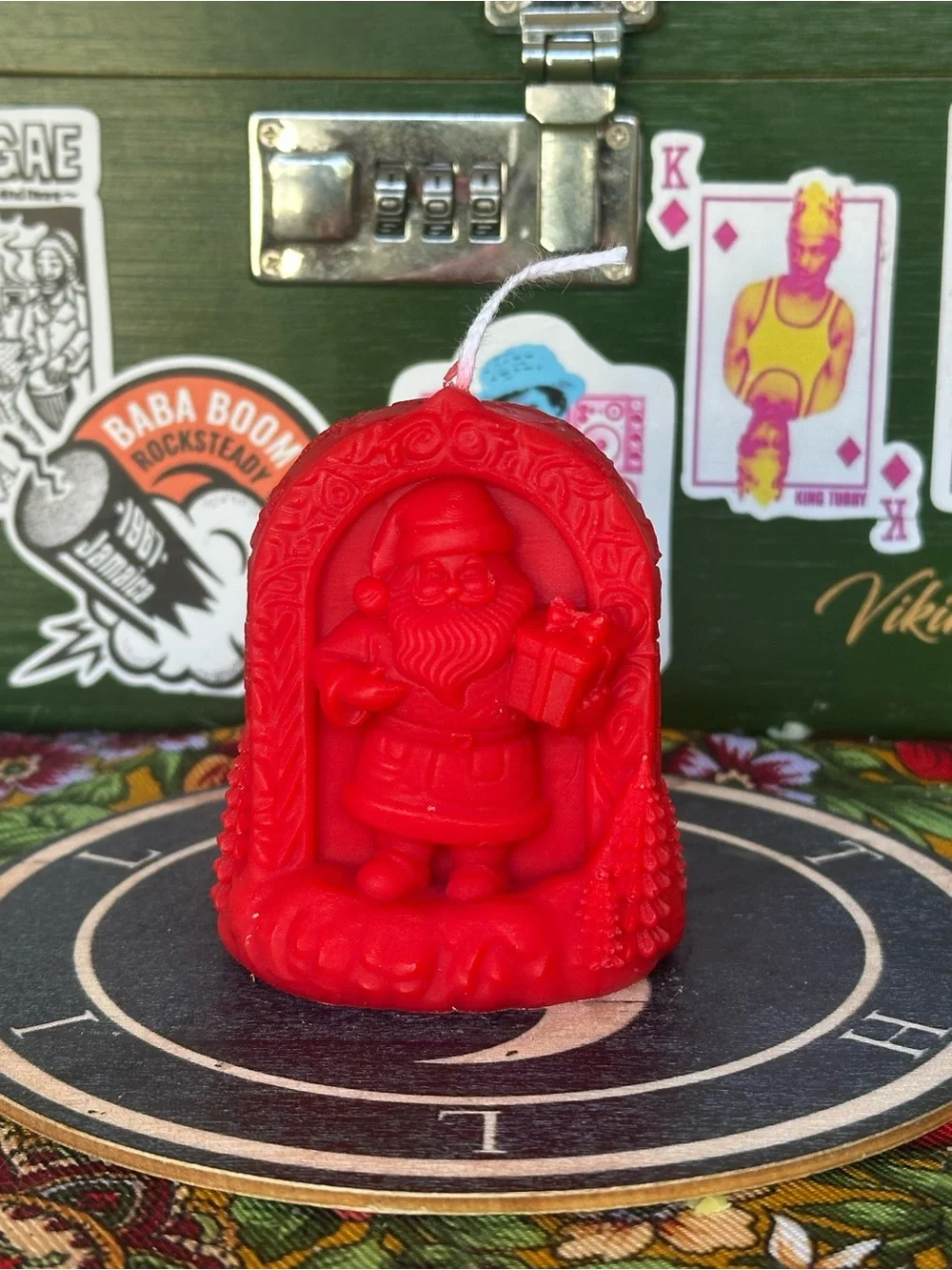Red Santa Christmas Candle